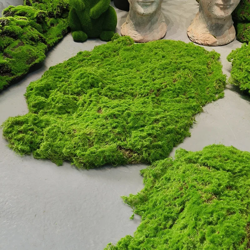 Realistic String Artificial Moss Faux Green Mat Polyester Fiber Terrarium Topping for Bonsai Pot Micro Landscape Fairy Garden