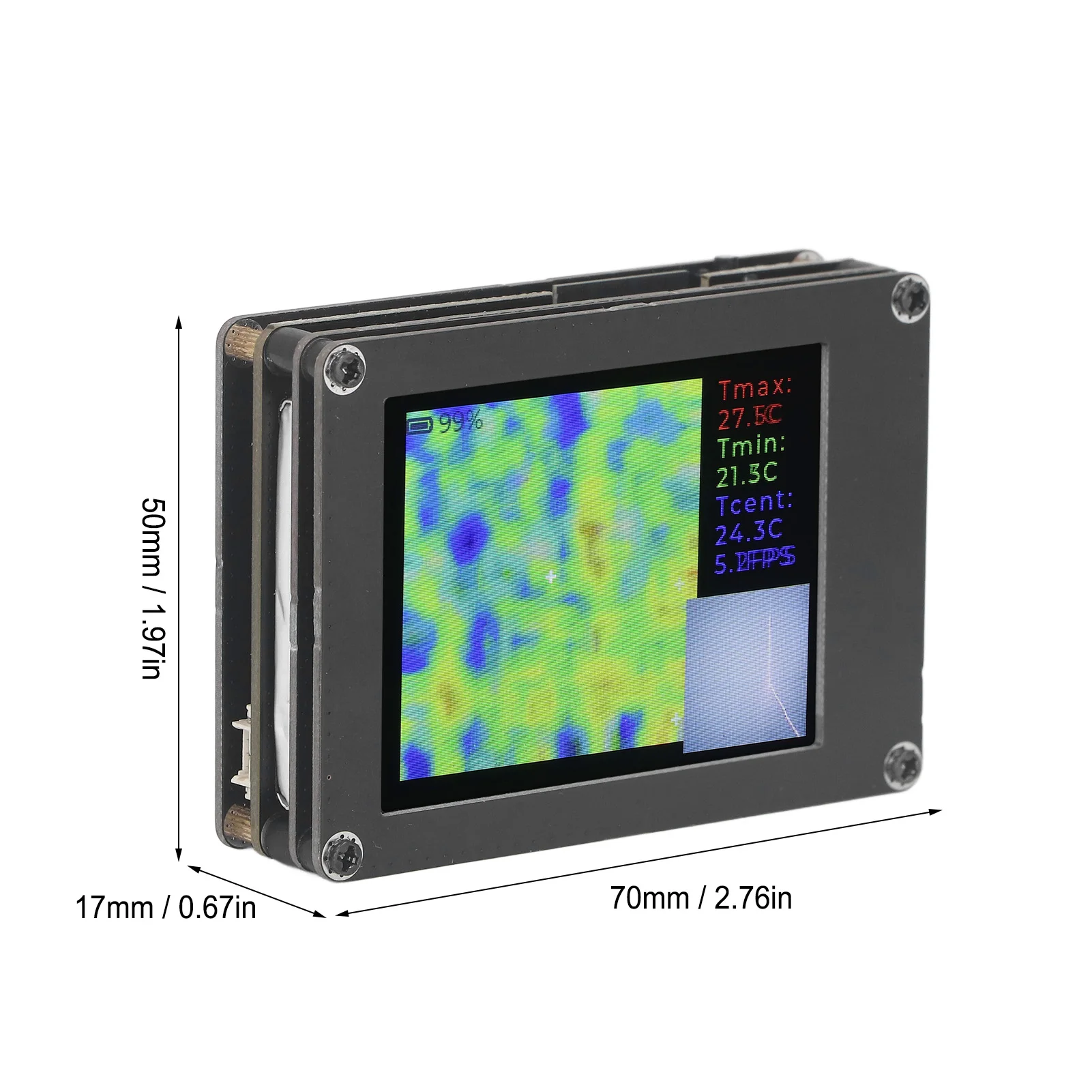 Câmera de imagem térmica LED tipo C 2,4 polegadas Câmera dupla Termovisor Multi Mode Emissividade ajustável para aquecimento de piso