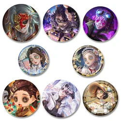 Round Cartoon Brooches Identity V Tinplate Pins for Backpack Cothes Accessories Anime Collection Badge Decoration Handmade Gift