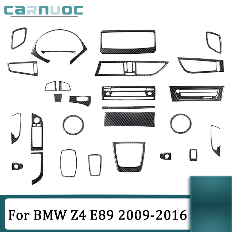 

Car Interior Decorative Accessories For BMW Z4 E89 2009 2010 2011 2012 2013 2014 2015 2016 Carbon Fiber Black Stickers