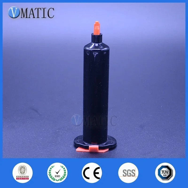 Free Shipping Wholesale 500 Sets US Style Plastic Dispenser Pneumatic Syringe 30 Cc / Ml Black Barrel With Tip Stopper & Piston