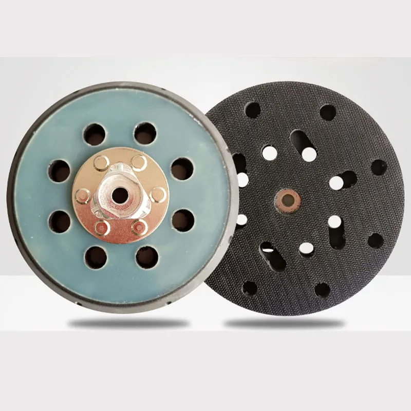 ATPRO 5/6 Inch 8-Hole Electro-Pneumatic Black Polishing Disc Self-Adhesive Flocking Grinding Disc Sandpaper Machine Accessories