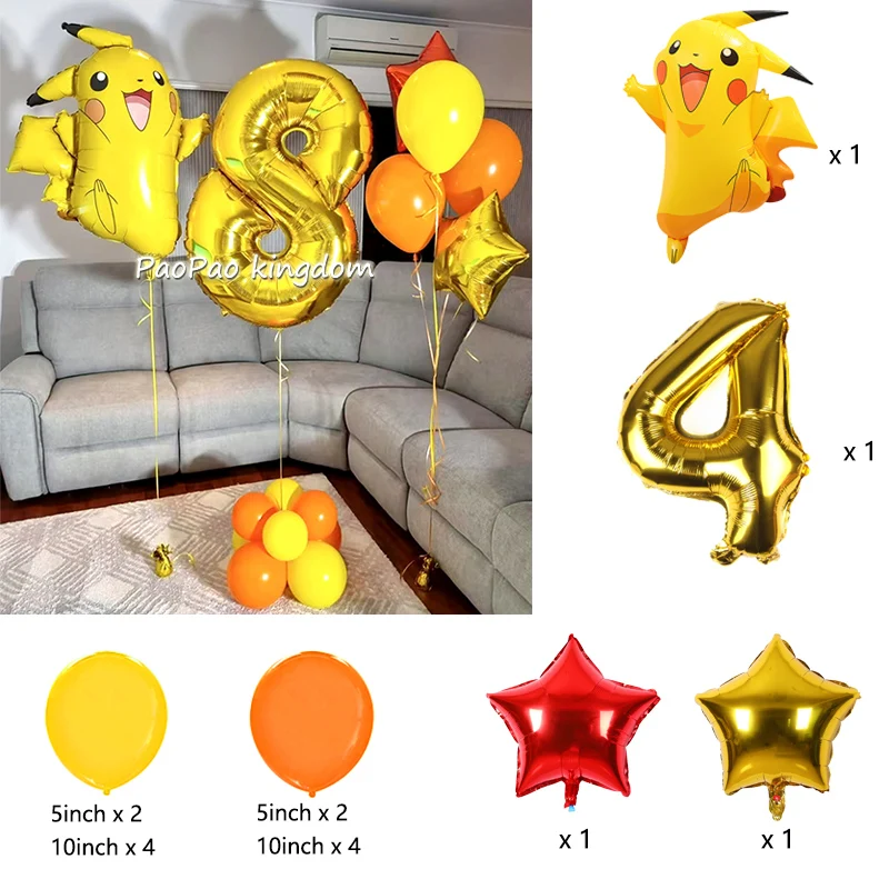 Bestseller Pikachu Ballon-Set Cartoon-Charakter Luftballons für Babyparty Geburtstagsdekoration – Detail 4