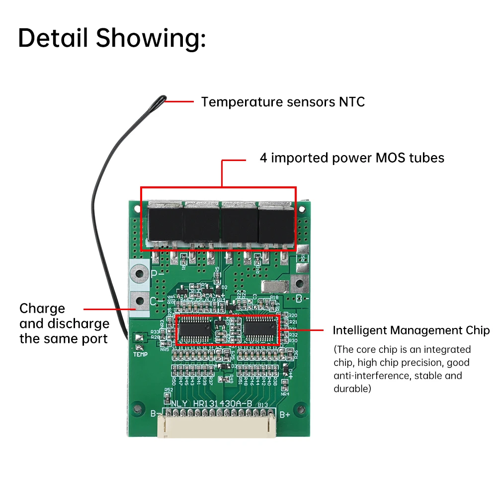 13S 48V 30A 18650 Lithium Battery BMS Protection Board With Balancing Function for DIY E-Bike E-Scooter Battery Pack