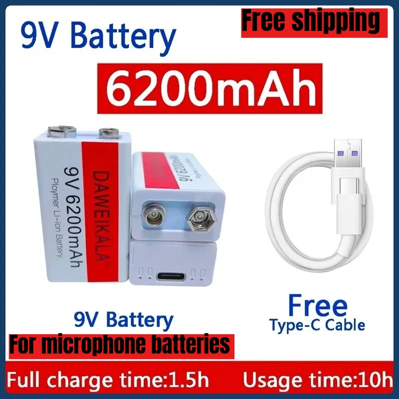 6200Mah 9V Usb Rech…