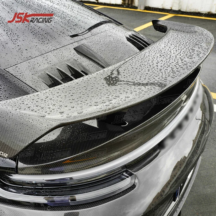 PT Style Dry Carbon Fiber Rear Engine Cover for 2019-2022 Porsche 911 992 Turbo S