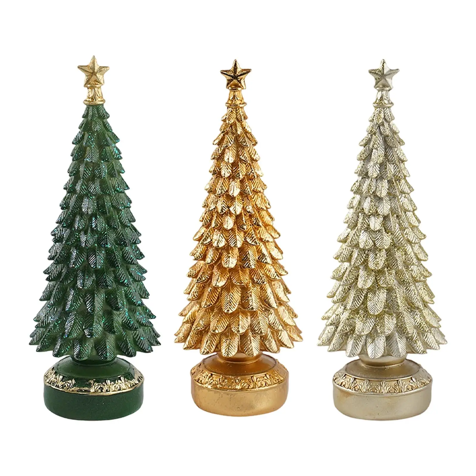 Christmas Tree Figurine Ornament Housewarming Gift Sculpture Christmas Tabletop Decoration for Home Shelf Walkway Living Room