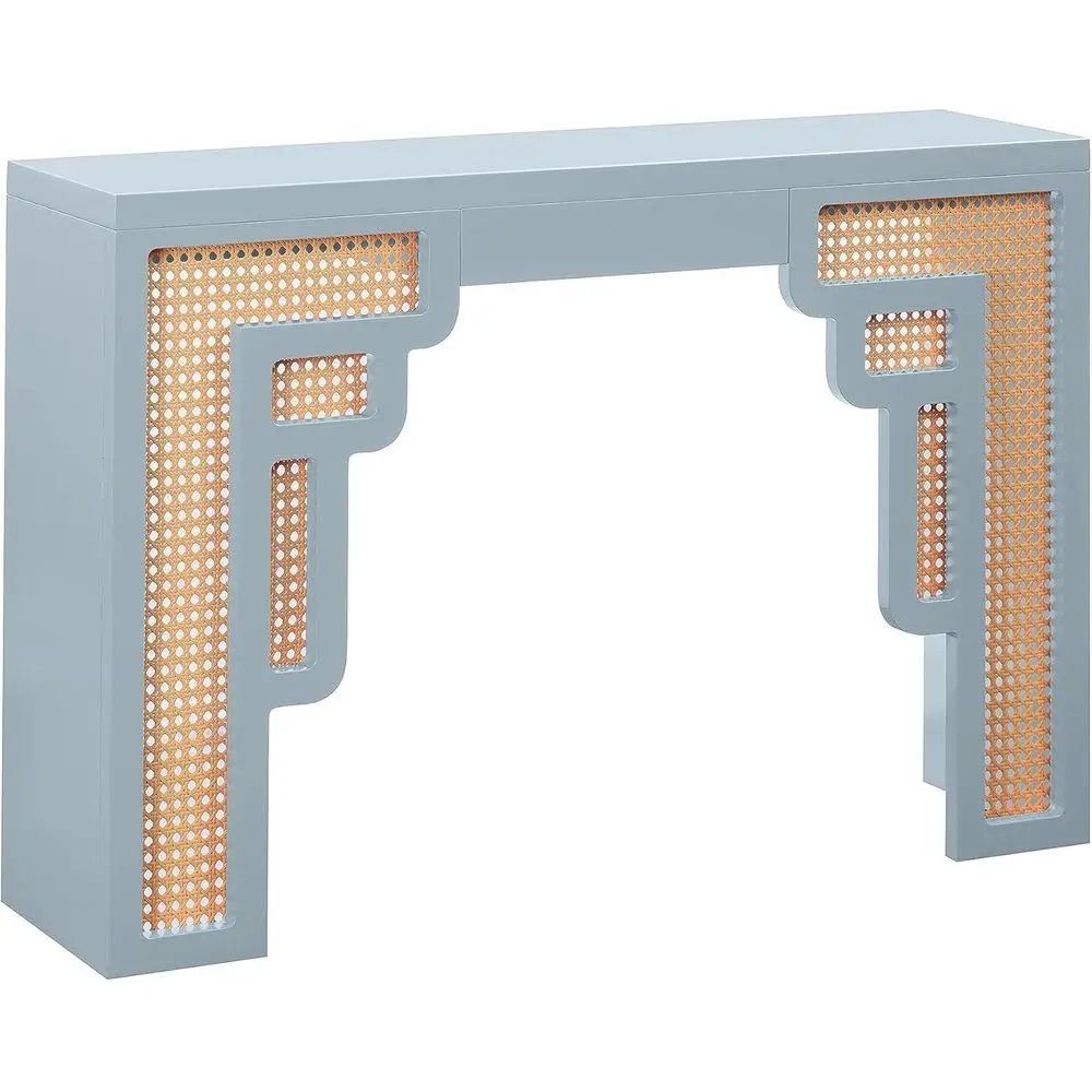 

Pastel Blue Rattan Outdoor Dining Table