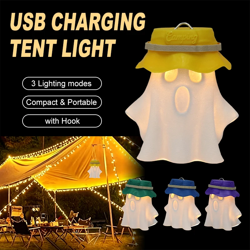 Ghost Lampshade Compatible With Lamp Holder Halloween Festival Night Light Decoration Creative Camping Parts For Home Decoration