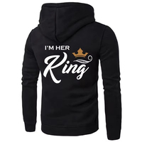 Printing Her King or His Queen Lover Hoodies Harajuku Fashion Casual Womens Men Clothing Lovers Sweatshirt Couple Hoodies WY0241
