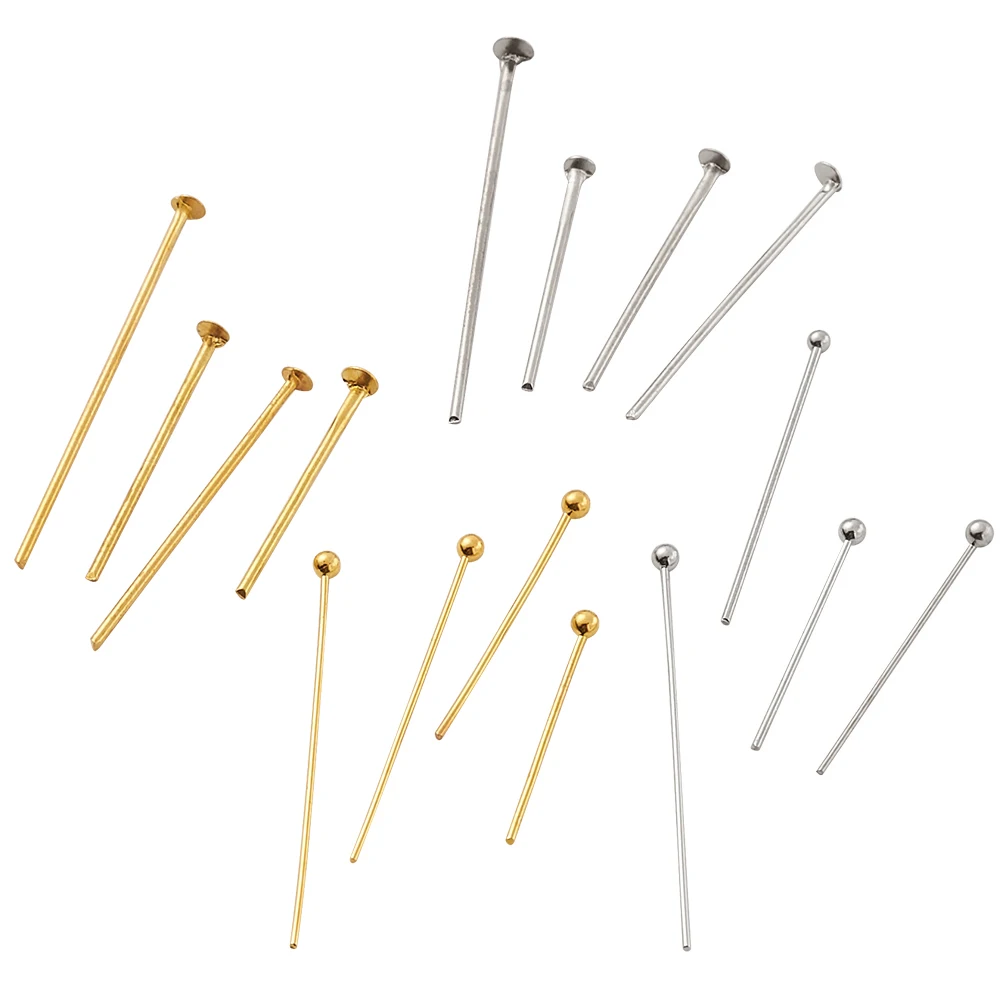 1600pcs Brass/Iron Flat Head Pins Ball Pins Connectors For Jewelry Making DIY Earring Bracelet Supplies Accessories