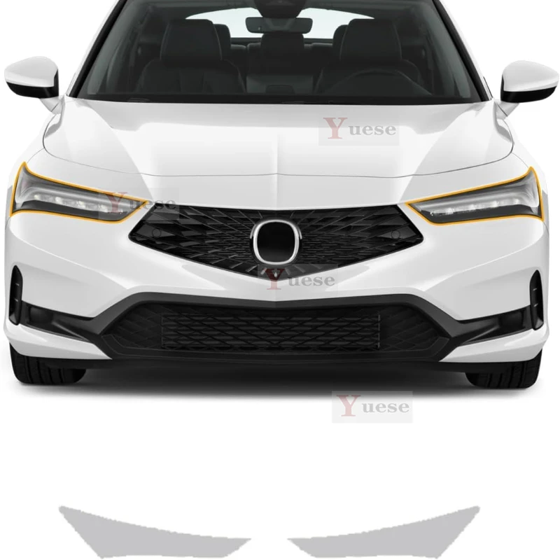 For Acura Integra 2023-UP 2 Pcs Car Headlight Protective Film Transparent Smoked Black TPU Sticker