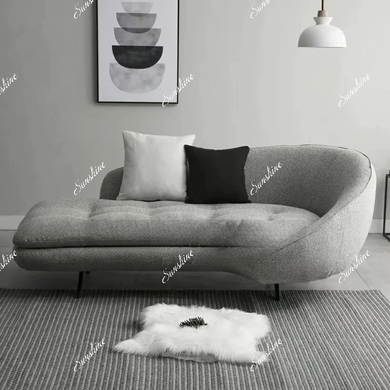 Light luxury Italian solid wood chaise longue, special-shaped living room, bedroom balcony, curved sofa