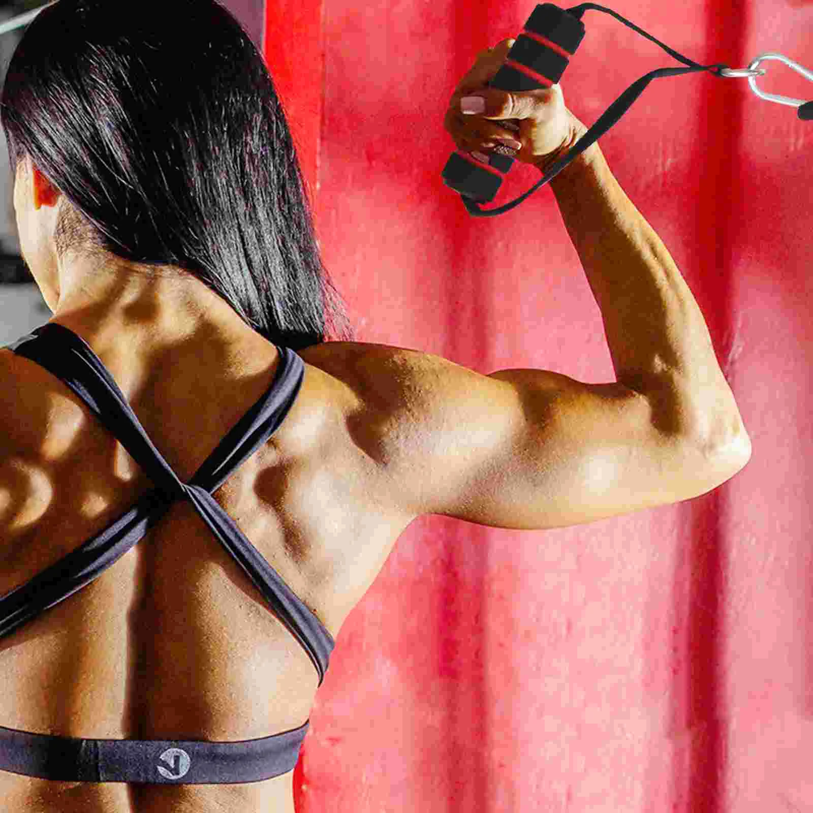 Fitness Handle Tricep Pulldown Attachment Pulley System Cables Home Handles Sports Ropes Nylon Resistance Bands