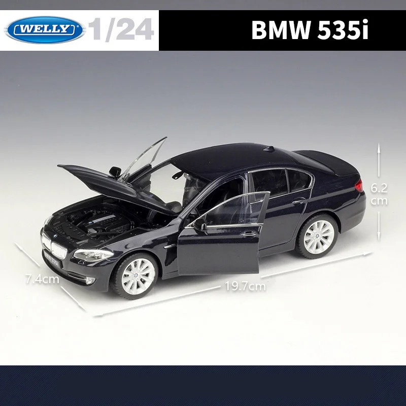 Welly 1:24 BMW 5 Series 535i Alloy Car Model Diecast Metal Toy Vehicles Car Model High Simulation Collection Childrens Toy Gift