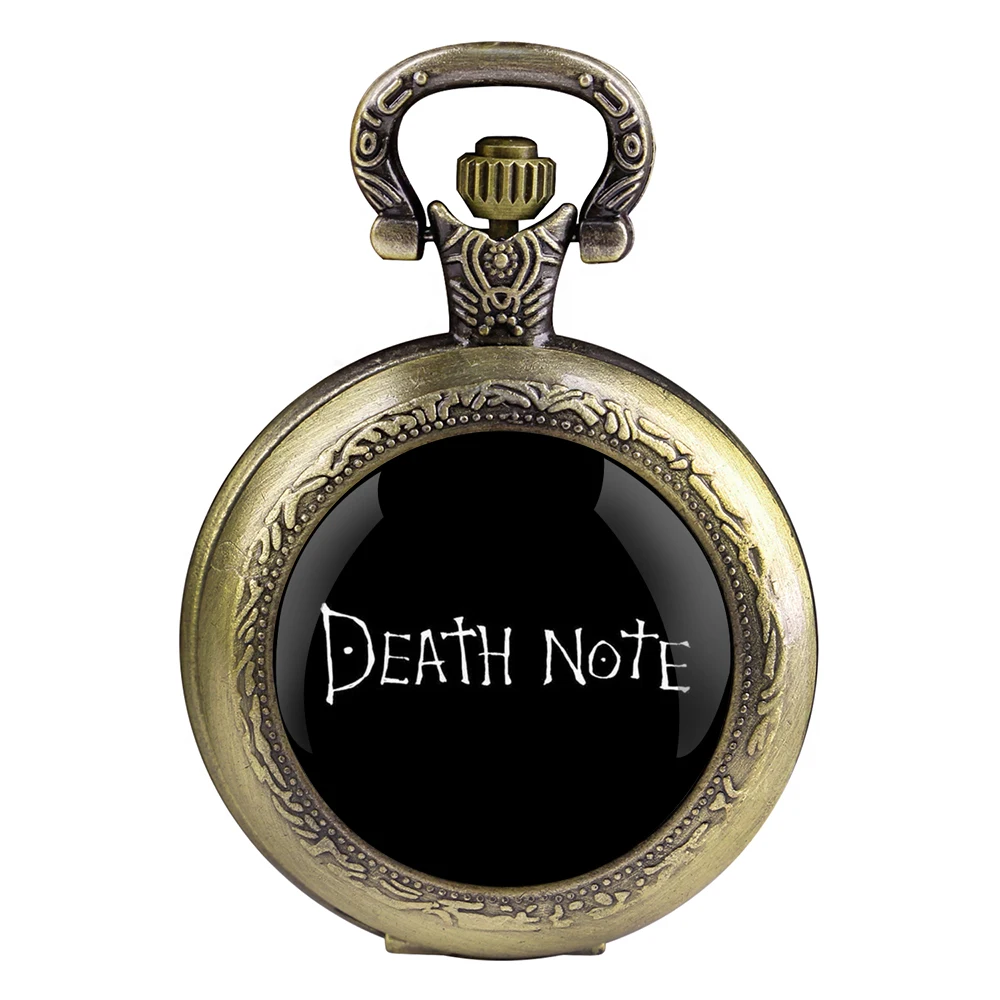 Anime Death Note Design Black Quartz Pocket Watch Gift with Chain