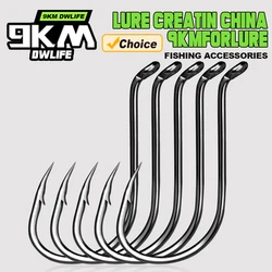 9KM Octopus Fishing Hook Sea Carp Fishing Lures Barbed Hooks Black 50Pcs Fishing Jig Worm Hooks Tackle Saltwater Freshwater