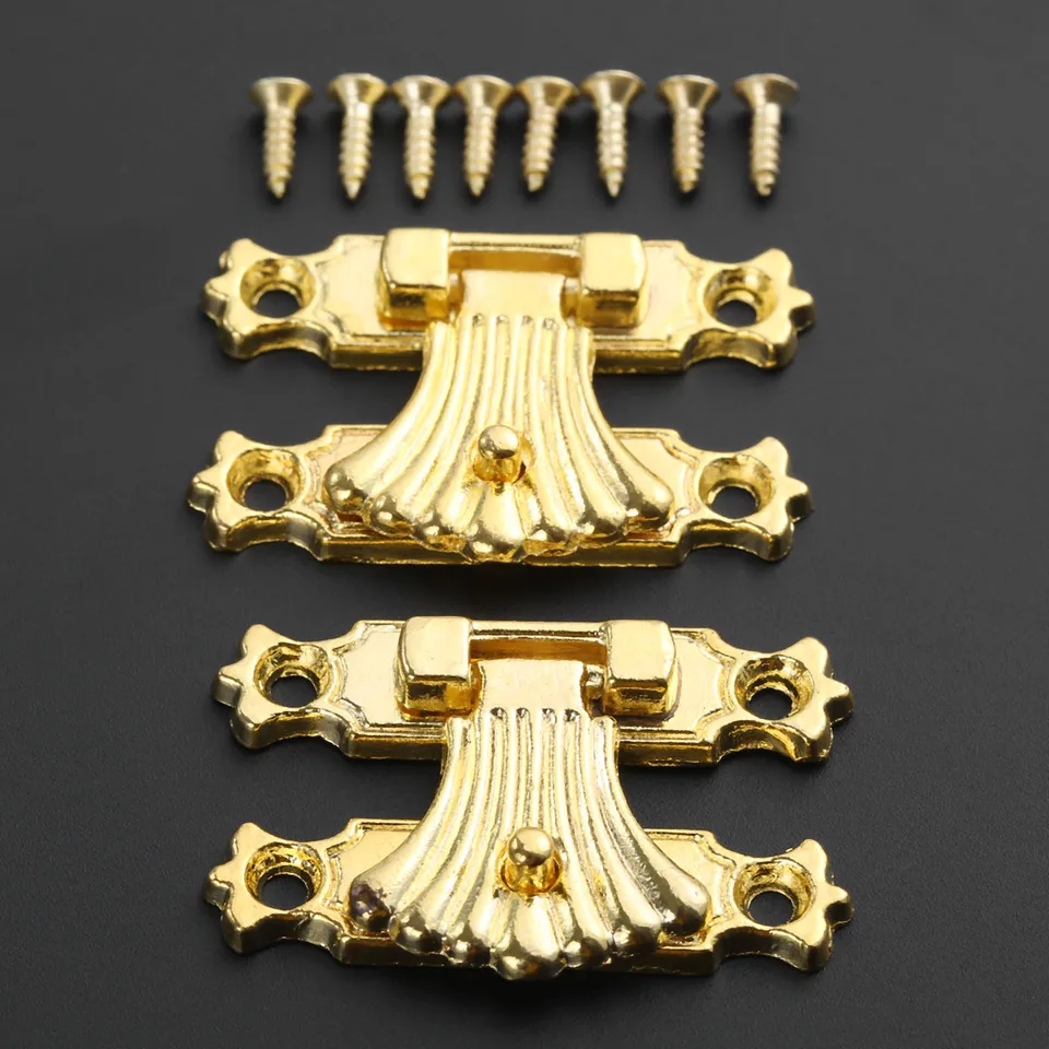 10-Pack Bronze Vintage Box Latch Clasps – Antique Lockable Hasp Hardware For Jewelry, Gift, Wine & Wooden Boxes, 27x29mm