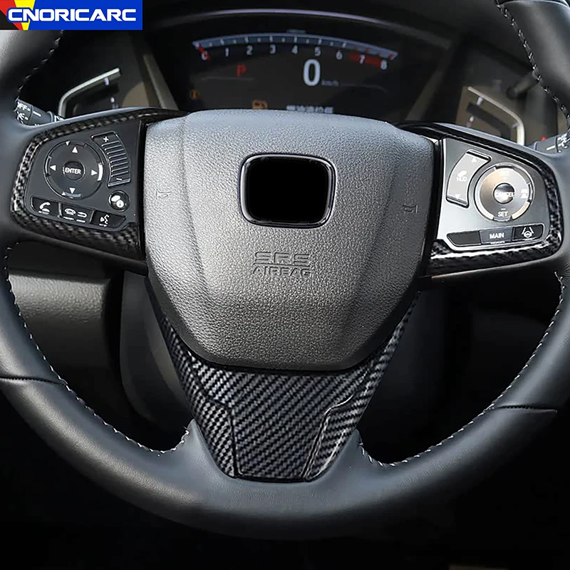 

Carbon Fiber Color Steering Wheel Frame Decoration Cover Trim For Honda CRV 2017-2021 Car Styling Interior Accessories