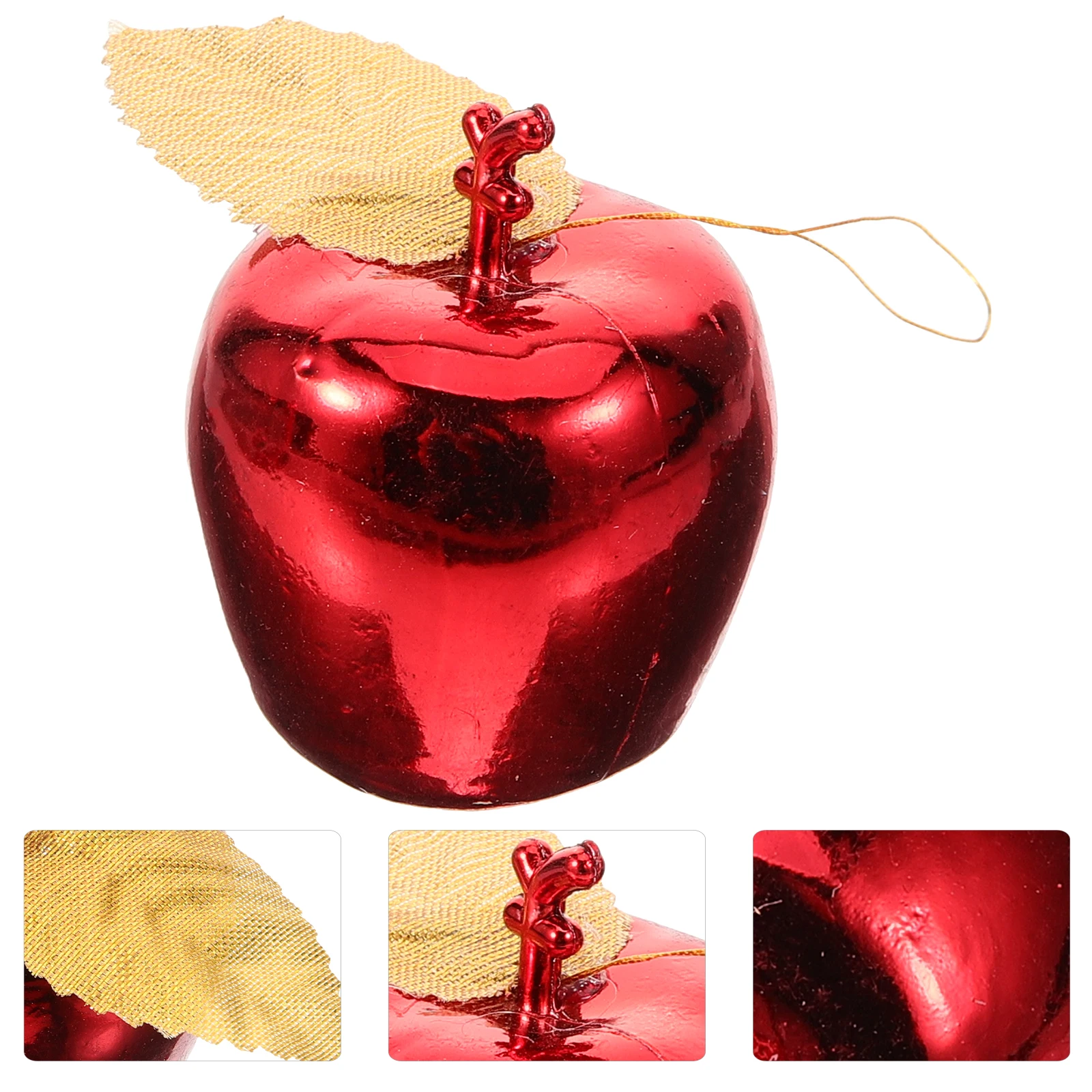 

4Cm Plastic Apple Ornament Bright Electroplated Christmas Hanging Pendant for Tree Garland Festive Decor Xmas Party Wedding