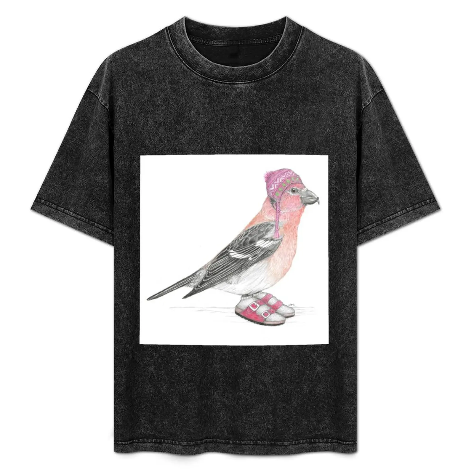 White Winged Crossbill in Sandals T-Shirt anime stuff graphic tee shirt oversized oversized t shirt men