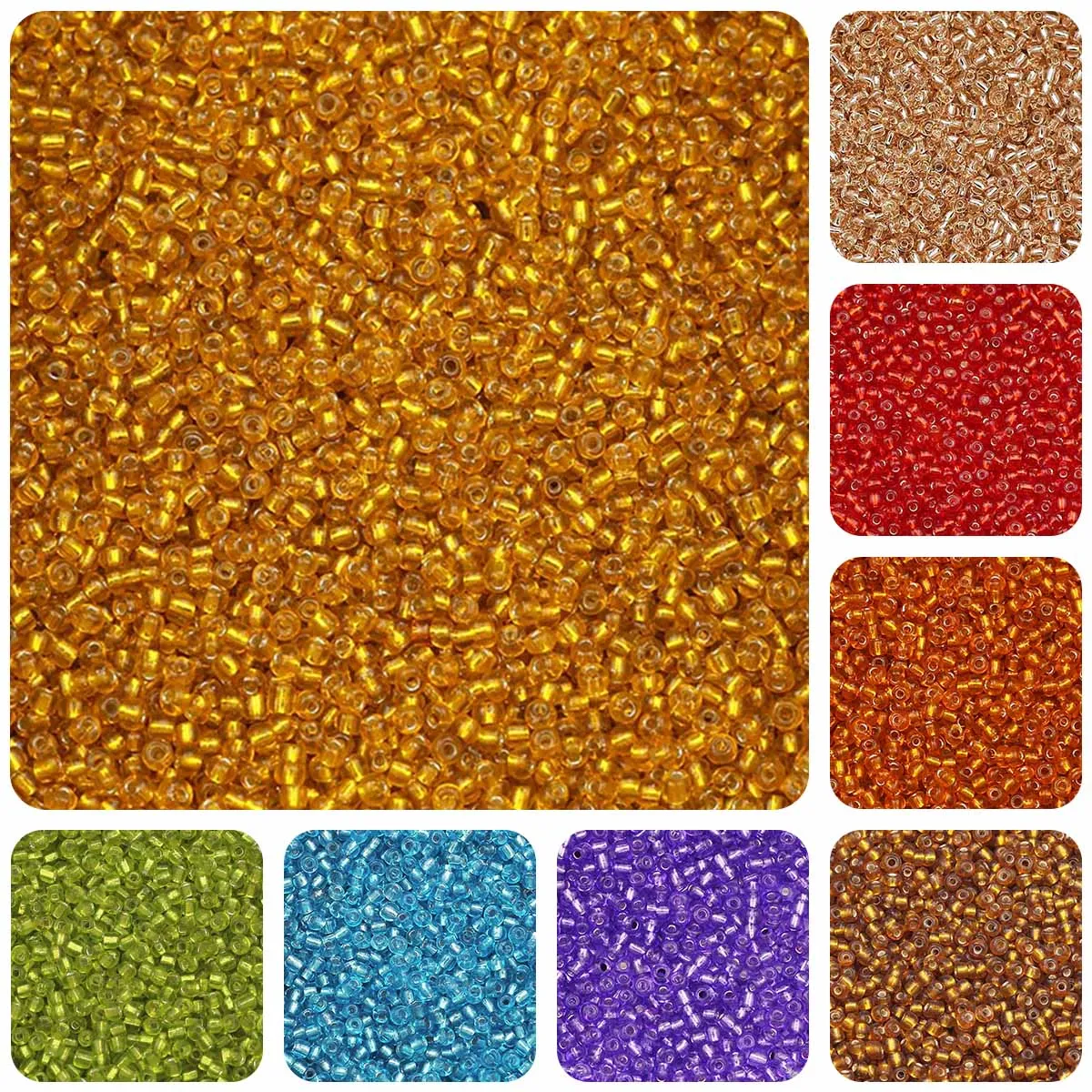 1500pcs 18g Silver Colour Inside Seed Beads 2MM Glass Craft Beads Bracelets Necklace Ring Making Seedbeads For DIY Art Craft