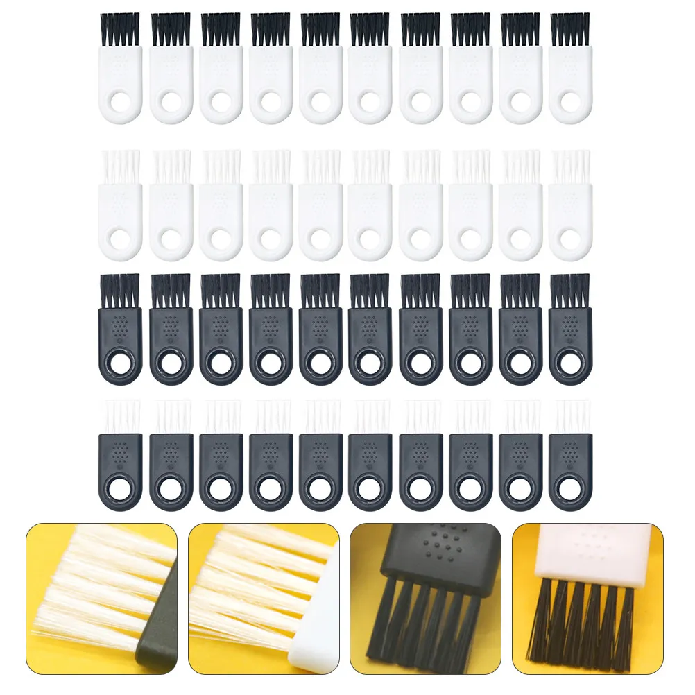 40Pcs Electric Shaver Brushes Black White Premium Cleaning Brush for Razor Hair Clipper Trimmer Small Tool for Shaver Cleaner