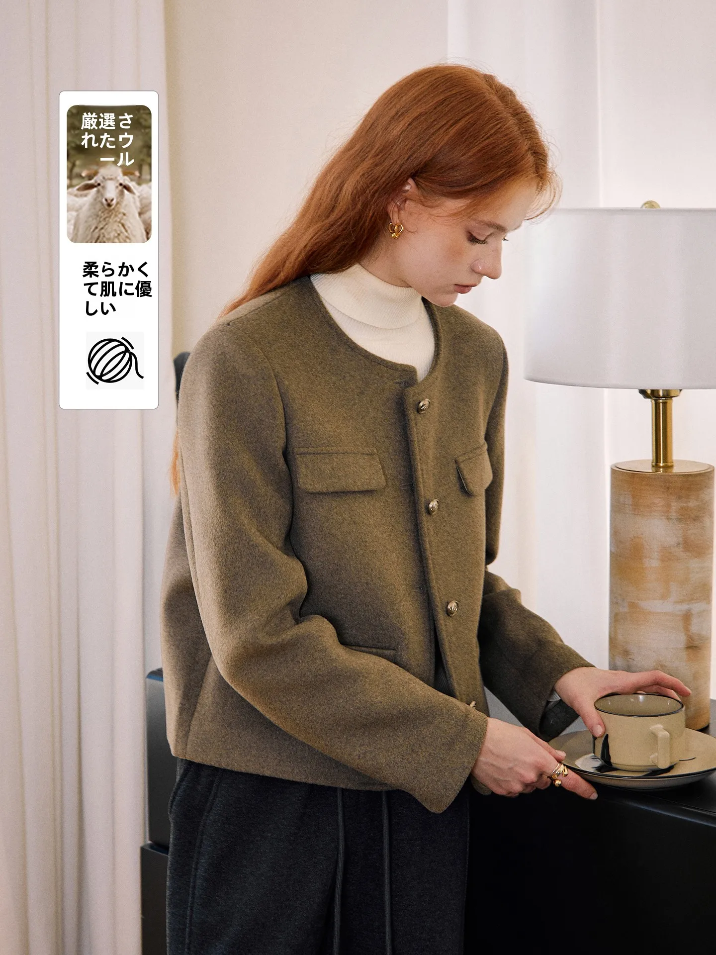 

KUHNMARVIN Woolen Coat Women's ort Sle Faionable Lady's Aosphere Winter New Arrival Korean Version Straight Cut