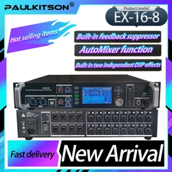 Paulkitson EX16-8 Echo Sound Mixer Digital Mixer Audio Sound Equipment Karaoke Mixer Amplifier Sound Audio System