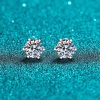 0.3-2CT Moissanite Earrings 925 Sterling Silver Round Cut Stud Earrings Piercing Earrings for Men and Women Fine Jewelry - Image 3