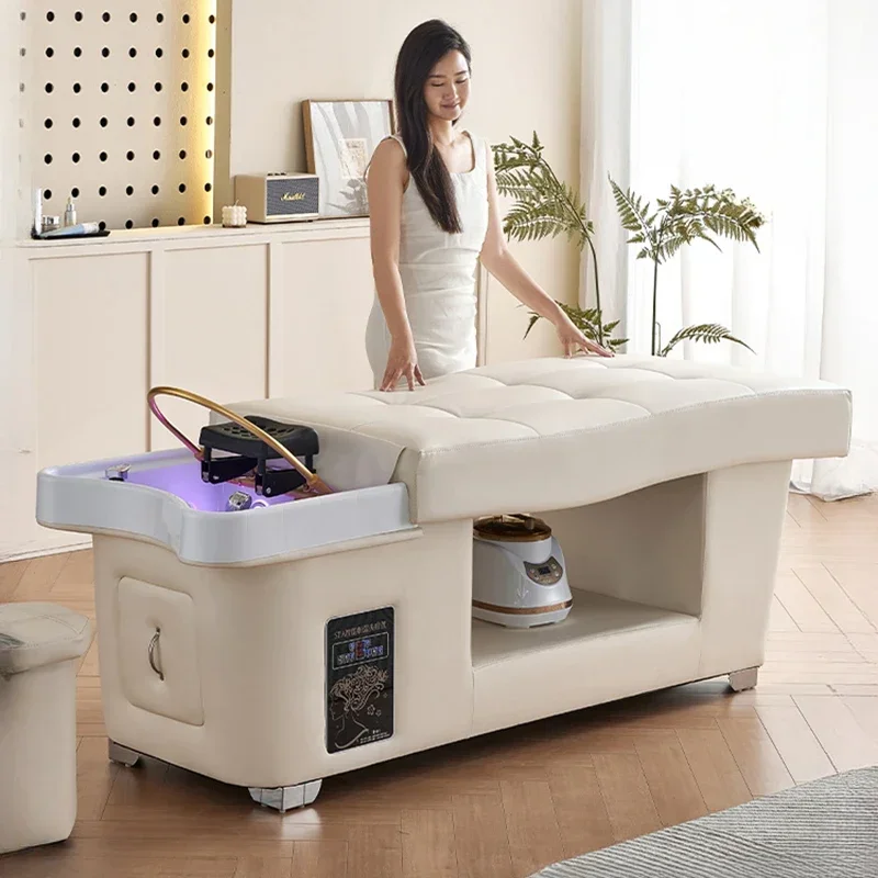 

Smart Electric Massage Shampoo Chairs Barber Shop Hair Salon Shower Hairdressing Shampoo Bed Salon Furniture Silla Champu FYSB
