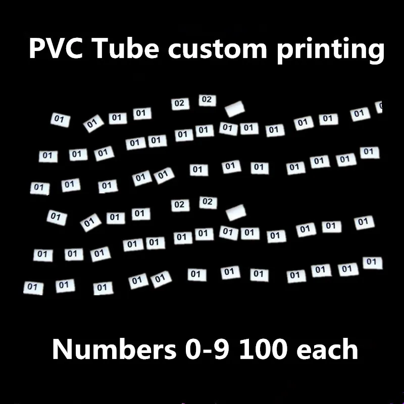 Pvc Tube heat shrink tubing custom printing Numbers 0 to 9 100 each For cable marker ID identification