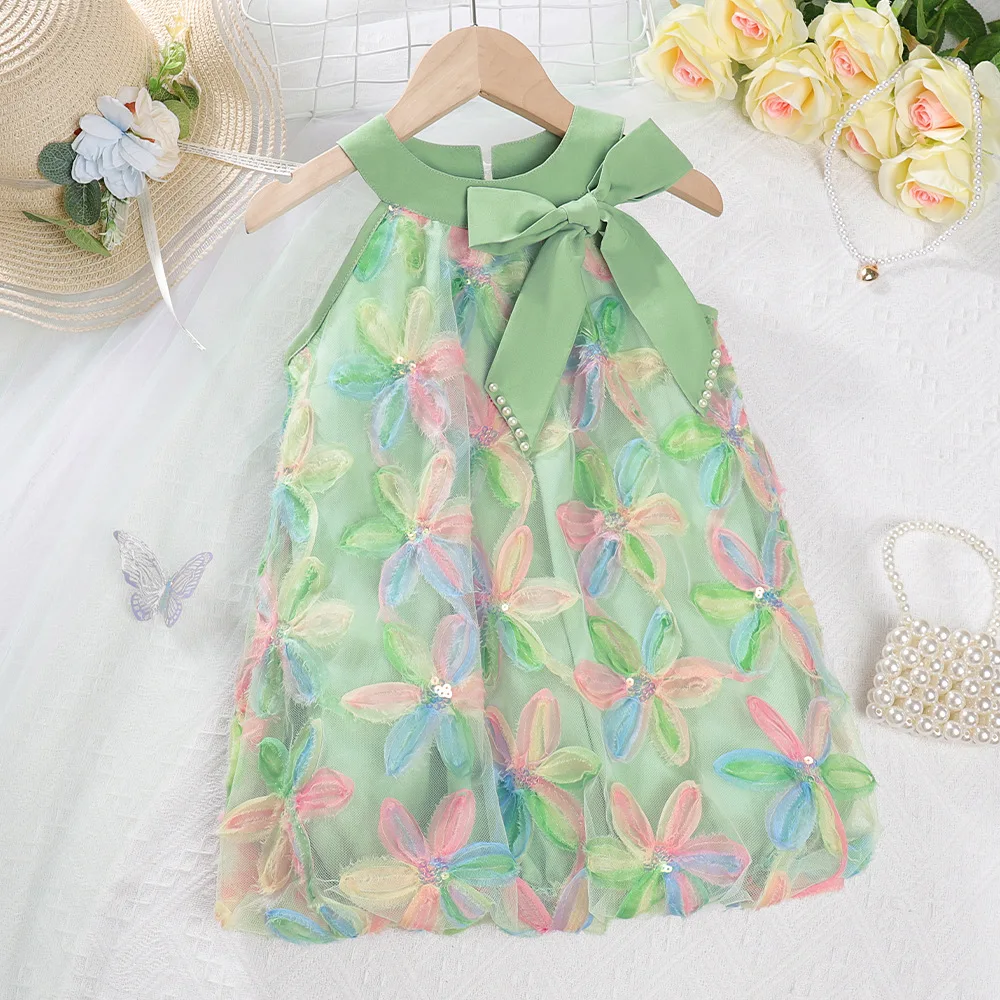 

Girls Dresses Summer 2024 Children Princess Party Dress For Baby Sleeveless Clothes Kids Birthday Costume Dress Teenagers 5 6 7Y