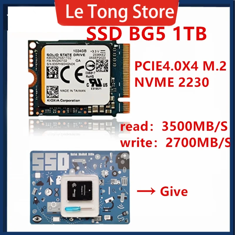 العلامة التجارية الجديدة الأصلية لتوشيبا SSD BG5 256G 512G 1T 2230 PCIE Mini SSD NVME المحمولة لتوسيع الكاميرا