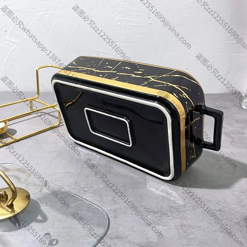 

Suitable for Nordic Creative Rectangular Binaural Ceramic Pot, Baking Sheet, Tableware, Candle Heating, Hotel Dry Soup Pot,