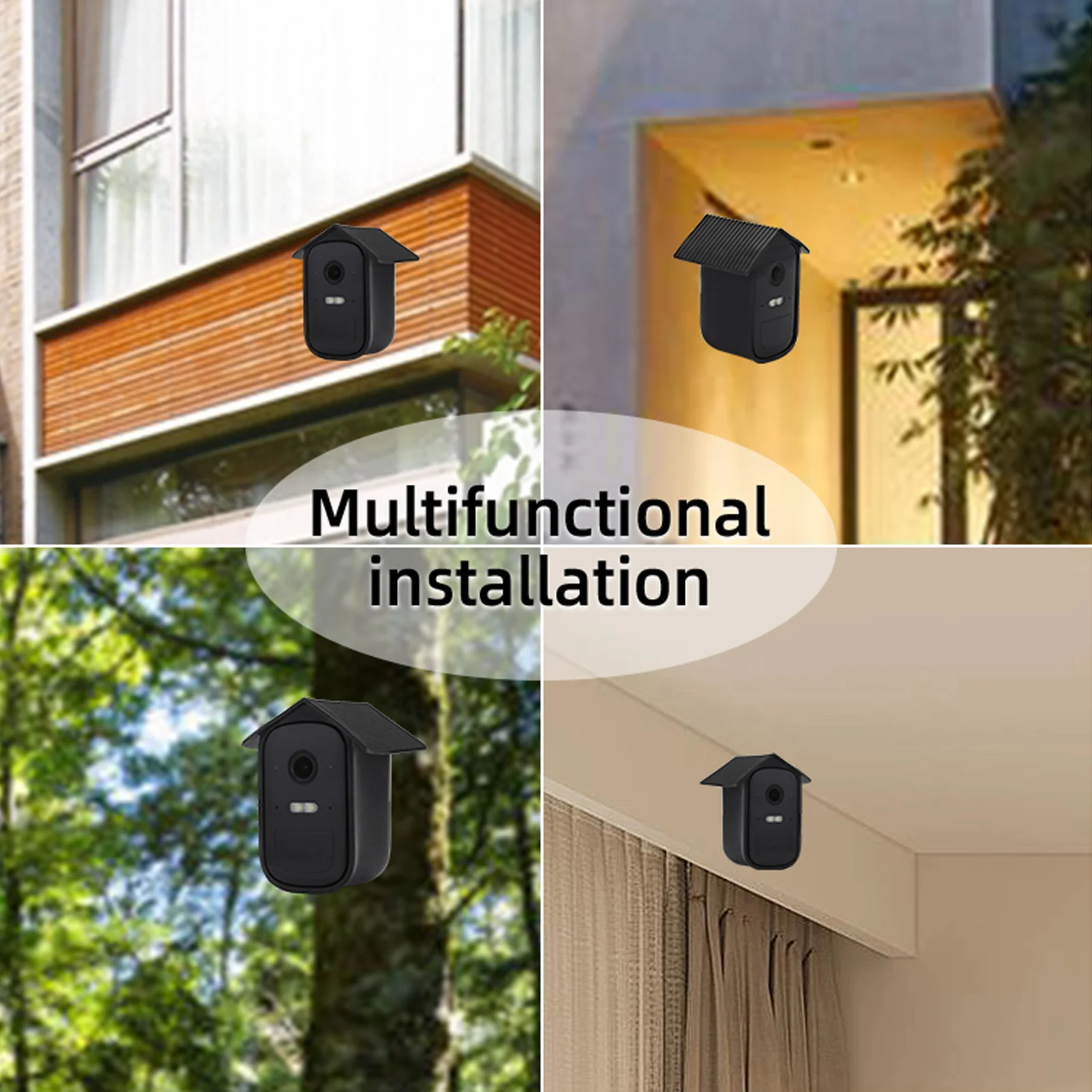 Funda de silicona impermeable para cámara de seguridad al aire libre, cubierta protectora resistente a los rayos UV, antiarañazos, para EufyCam 2C, blanco y negro