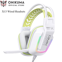 ONIKUMA X13 Computer Headset Built-In Mic RGB Lights Immersive Surround Sound Compatible with Multiple Devices for PC PS4 Game