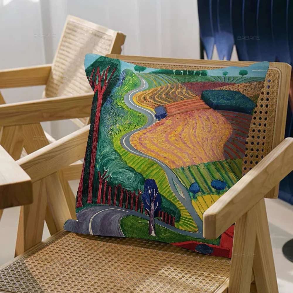 David Hockney Art Painting Pillow Anime Pillow Sofa Bed Head Pillow Cover Cushion Cover 45x45 Cm Fashion