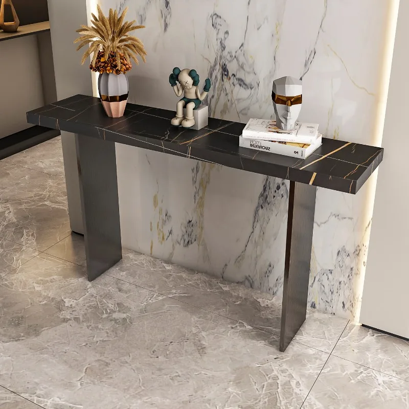 entrance entrance table against the wall, very simple cases, a few Italian light luxury household natural luxury stone