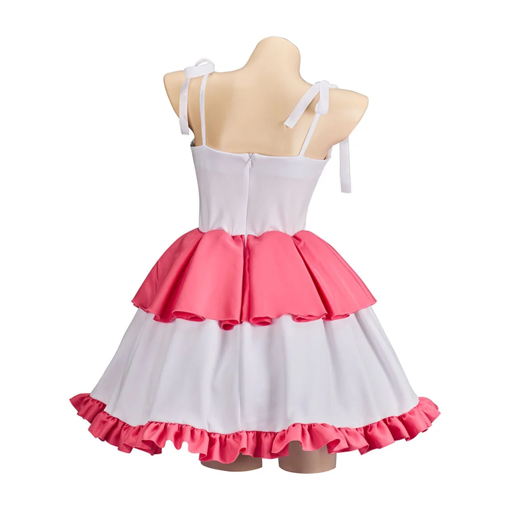 Perfect Blue Mima Cosplay Costume  Pink Strapless Tube Dress with Stockings and Gloves Outfit Halloween Carnival Party  Outfit