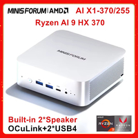 MINISFORUM AI X1 370 255 Mini PC AMD Ryzen AI 9 HX 370 R7 255 OCuLink 2*USB4 Built-in Dual Speaker Gaming Desktop Computer WiFi7