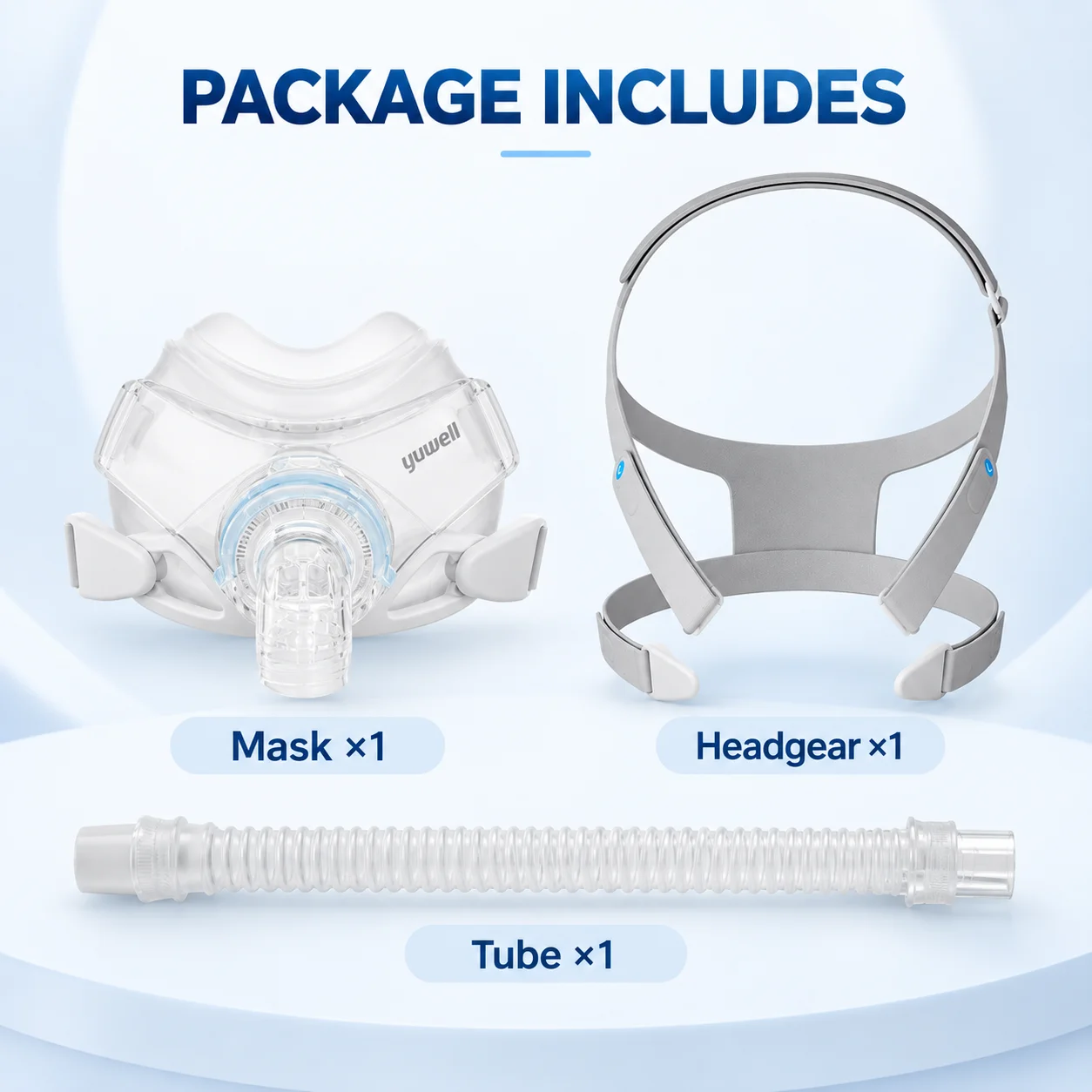 Resoxy YF-06 CPAP Full Face Mask Silicone Cushion Mask With Adjustable Headgear 22mm Hose Connection Low Noise for Side Sleepers