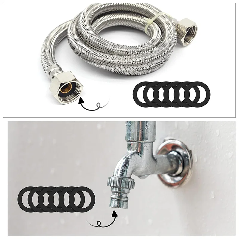 10/15Pcs Shower Hose Washer Rubber Seals 1/2 Inch Shower Hose Washers Set Washer Tap Sealing Rings Kit Hose Connecting Seal Set