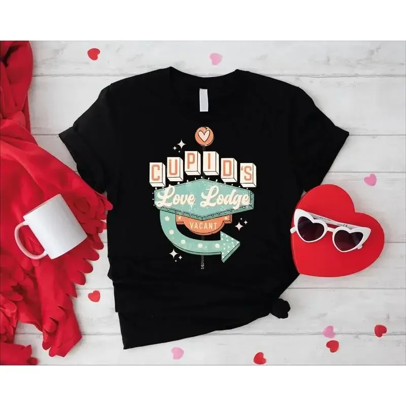 Cupid'S Love Lodge Vacant T Shirt Funny Valentine'S Day Boho Western Valentine Cupid Country Valentines Couple