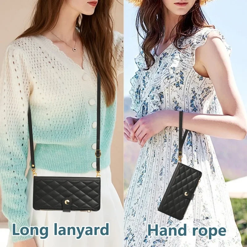 Crossbody Phone Case For Samsung Galaxy S26 S25 S24 Ultra S23 FE S22 S21 Plus A57 A37 A56 A36 A26 A16 A06 A55 A35 Wallet Cover