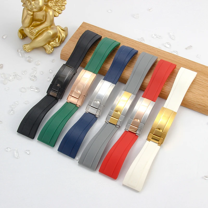 Red Black White Gray Blue for Rolex Daytona Water-ghost Silicone Bracelet Sweatproof Shockproof Mens Luxury Watch Accessory 20mm
