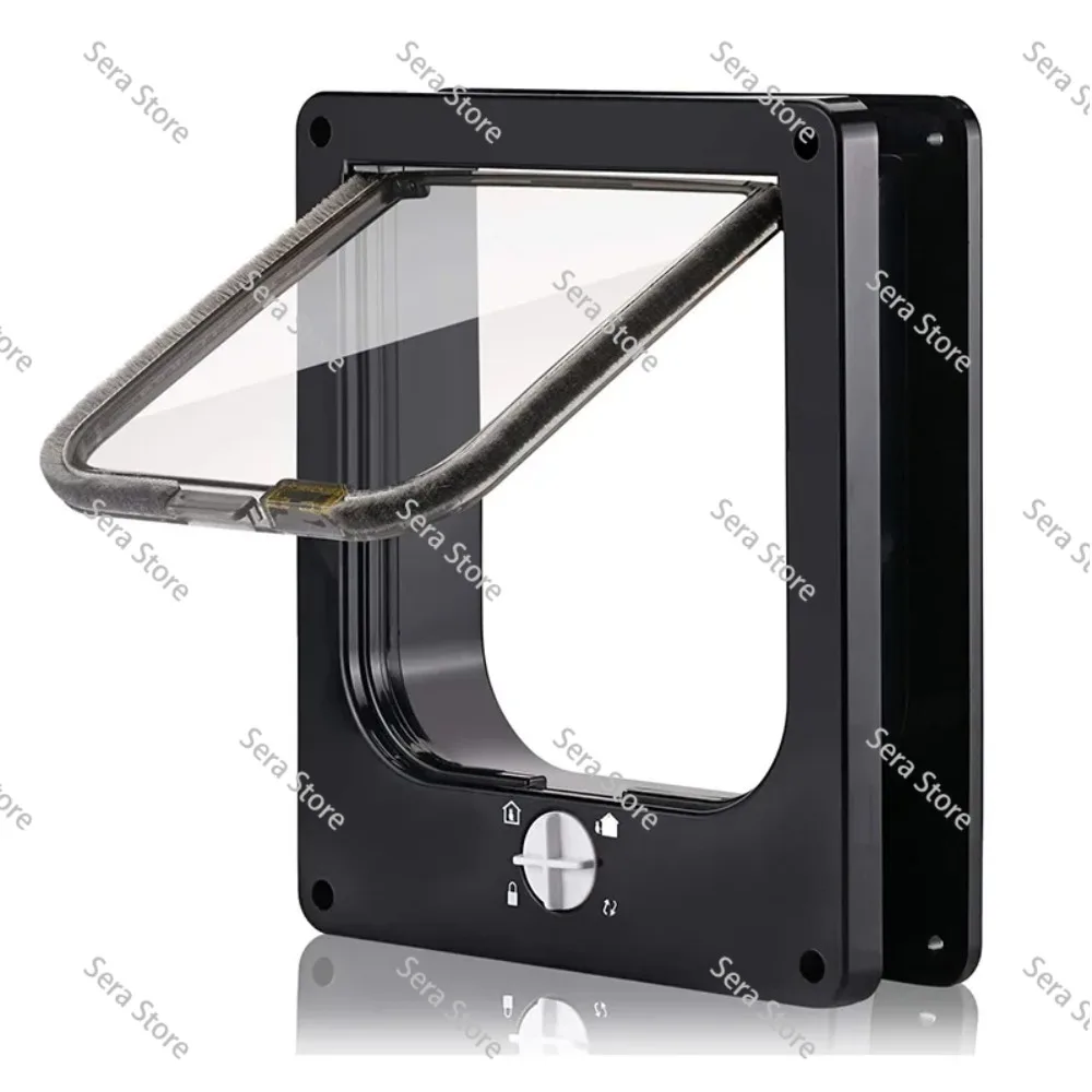 New Pet Cat Door With Rotating Switch Controllable Access Direction For Cats Dogs Pet House Access Gate