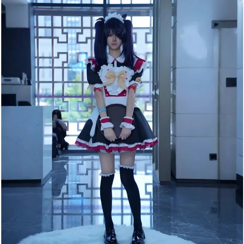 Juego Needy Girl sobredosis KAngel Ame Chan disfraz de sirvienta uniforme sombreros decoración accesorios conjunto Anime vestido de fiesta de Carnaval