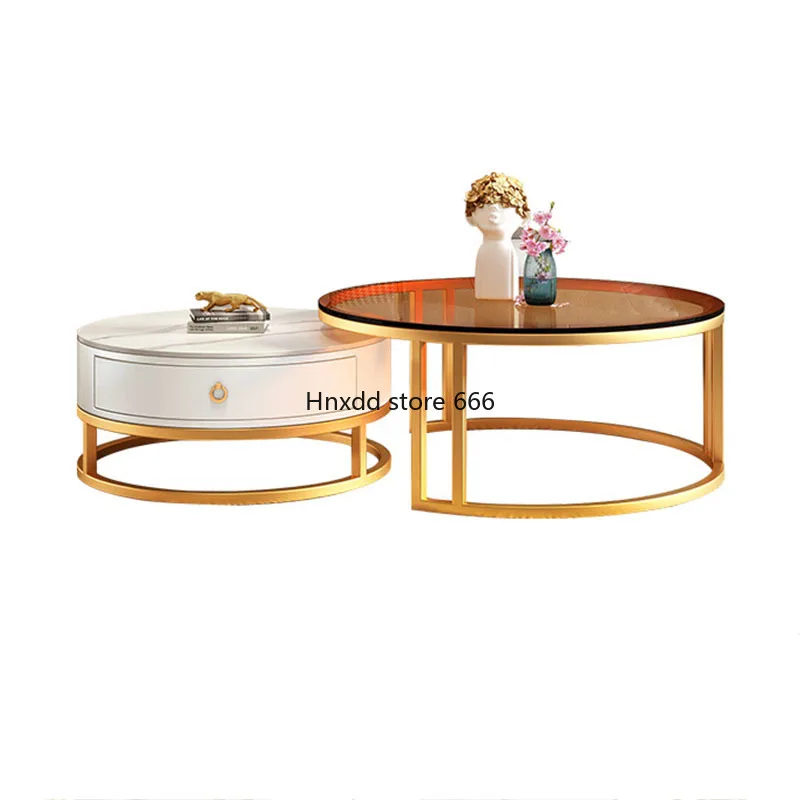 Desk Center Living Room Tables Round Books Floor Computer Writing Tables Transparent Design Salontafel Nordic Furniture HY50CT