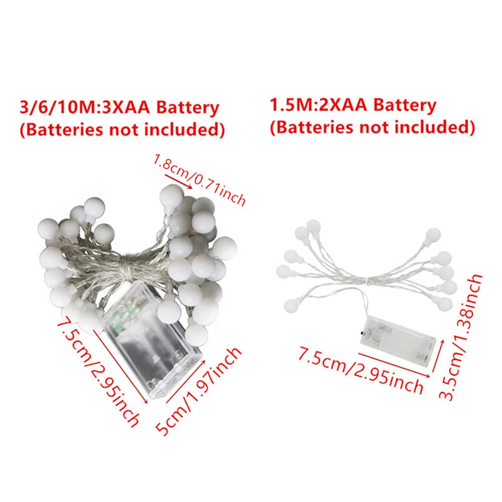 Kleine Kugel-Lichterkette, Globus-Lichterkette, batteriebetrieben, für Garten, Weihnachten, Schlafzimmer, Hochzeit, Halloween, Camping, Zelt-Dekoration